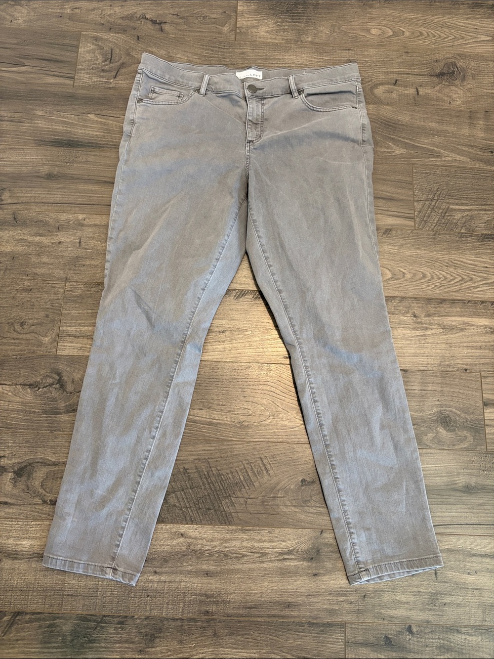 LOFT Women's Light Gray Modern Skinny Cropped Jeans